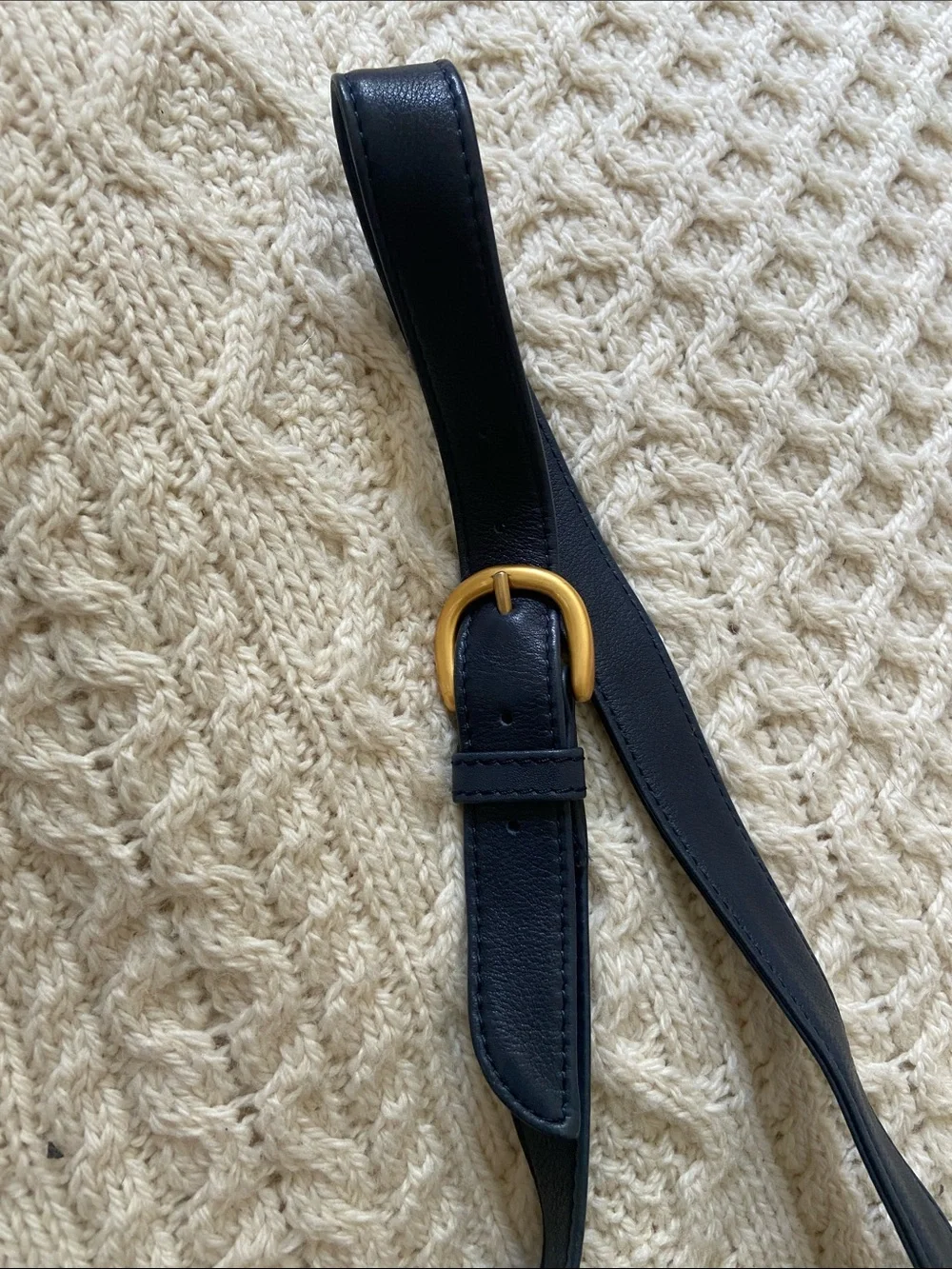 Etienne Aigner Navy Blue Leather Hobo Bag with Gold Hardware